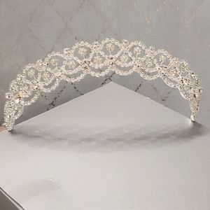 Cubic Zirconia Crystal Silver Bridal Tiara Wedding **